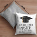 Master Bestanden Geschenk Abschluss Kissen mit Füllung 40x40 Spruch Master Graduation Bestandene Prüfung Geschenkidee (Grau) Grau Trendation