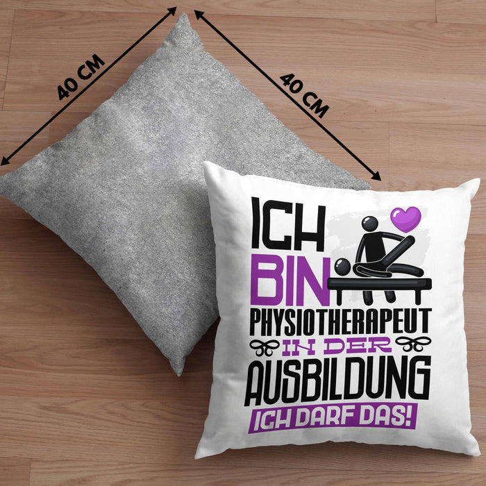 Physiotherapeut Ausbildung Kissen mit Füllung 40x40 Geschenk Ich Bin Physiotherapeut In Der Ausbildung Ich Darf Das Geschenkidee Spruch (Grau) Grau Trendation