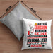 Journalist Geschenk Kissen mit Füllung 40x40 Lustiger Spruch Erheben Sie Sich Der Journalist Betritt den Raum (Grau) Grau Trendation