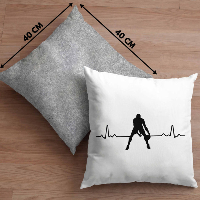 Basketball Kissen mit Füllung 40x40 Geschenk Basketballspieler Coach Trainer Geschenkidee Lustige Kissen mit Füllung 40x40 Basketballer Jungs Jungen (Grau) Grau Trendation