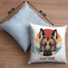 Schäferhund Besitzer Kissen mit Füllung 40x40 Geschenk Lustiger Spruch Geschenkidee Schäferhund Mama Papa (Grau) Blau Trendation
