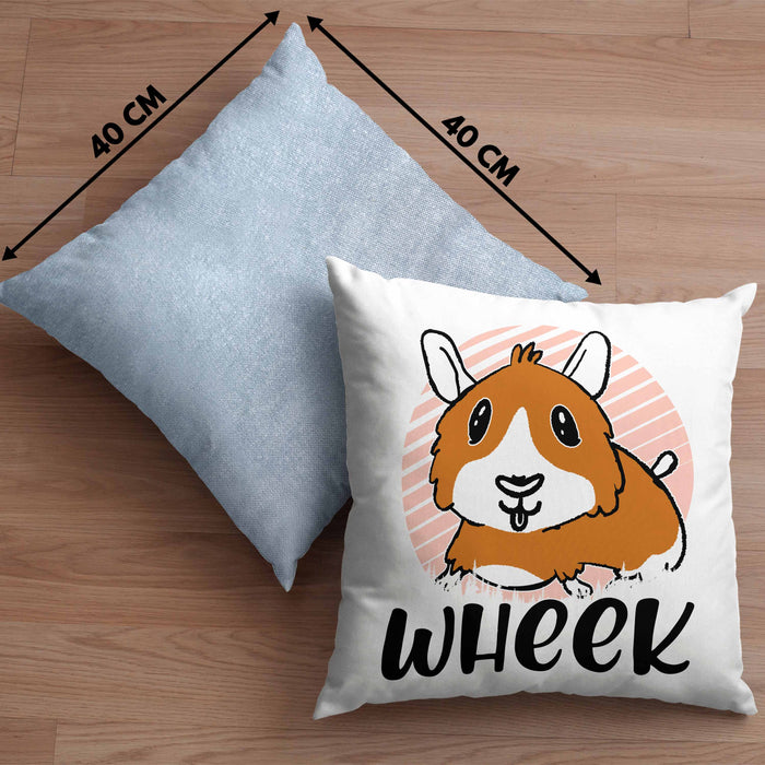 Meerschweinchen Geschenk Kissen mit Füllung 40x40 Spruch Meerschweinchen-Besitzerin Geschenkidee Wheek (Grau) Blau Trendation