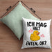 Enten-Liebhaber Geschenk Kissen mit Füllung 40x40 Ich Mag Halt Enten Ok Häferl (Grau) Grün Trendation