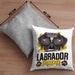 Labrador Papa Besitzer Kissen mit Füllung 40x40 Geschenk Lustiger Spruch Geschenkidee Labrador Liebhaber (Grau) Grau Trendation