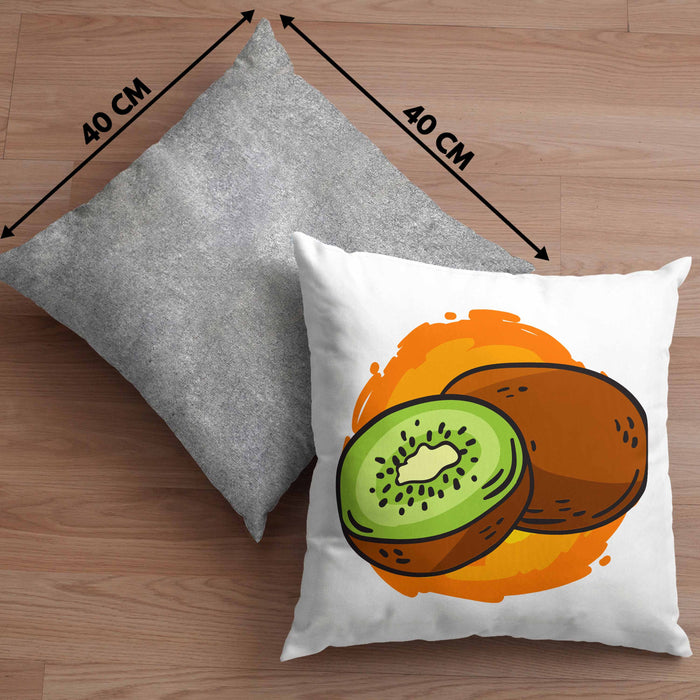Lustige Kissen mit Füllung 40x40 mit Kiwi-Grafik Geschenk für Kiwi-Liebhaber (Grau) Grau Trendation