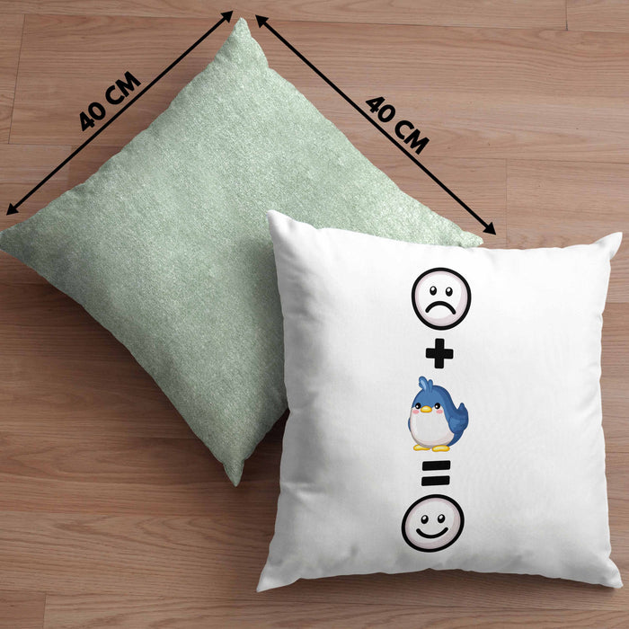 Vogel Kissen mit Füllung 40x40 Geschenk für Vogel Liebhaber :( + Vogel = :) Lustige Geschenkidee Geburtstag (Grau) Grün Trendation