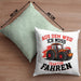Bauer Landwirt Geschenk Kissen mit Füllung 40x40 Aus Dem Weg Ich Muss Traktor Fahren Geschenkidee Jungs (Grau) Grün Trendation