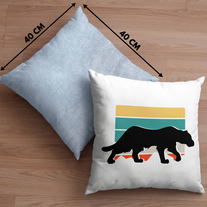 Gepard Kissen mit Füllung 40x40 Geschenk Retro (Grau) Blau Trendation