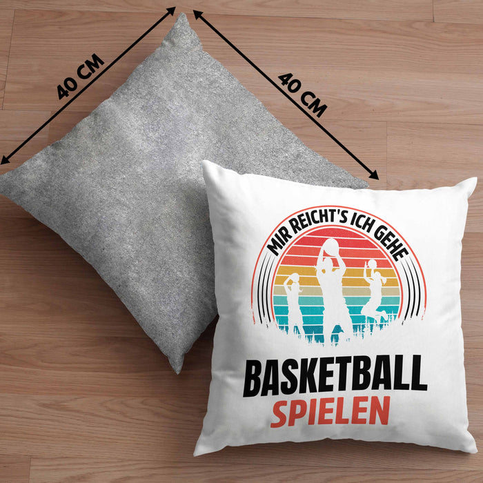 Mädchen Basketballspielerin Geschenkidee Kissen mit Füllung 40x40 Frauen Basketball (Grau) Grau Trendation