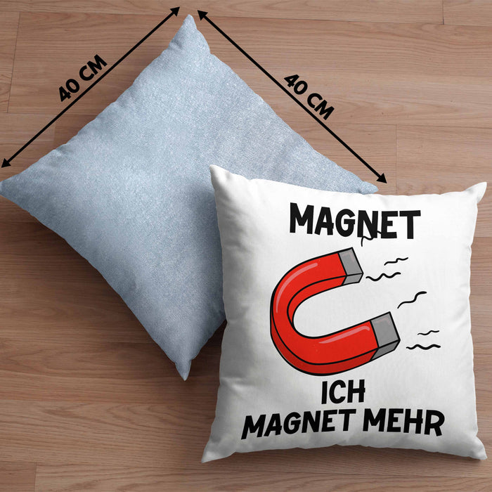Dank Meme Kissen mit Füllung 40x40 Magnet Wortspiel Ich Magnet Mehr Geschenkidee Depressionen (Grau) Blau Trendation