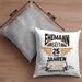 Ehemann Seit 25 Jahre Hochzeitstag Geschenk Lustiger Spruch Bester Ehemann JubiläumKissen mit Füllung 40x40 (Grau) Grau Trendation