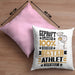 Athlet Geschenk Lustiger Spruch für Athlet Geschenkidee Bester Athlet Der WeltKissen mit Füllung 40x40 (Grau) Rosa Trendation