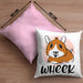 Meerschweinchen Geschenk Kissen mit Füllung 40x40 Spruch Meerschweinchen-Besitzerin Geschenkidee Wheek (Grau) Rosa Trendation