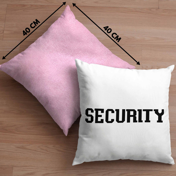 Security Kissen mit Füllung 40x40 für Türsteher Wächter Geschenk für Beschützer (Grau) Rosa Trendation