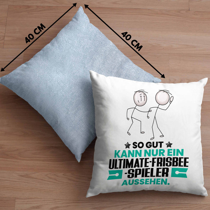 Ultimate-Frisbee-Spieler Geschenk Kissen mit Füllung 40x40 So Gut Kann Nur Ein Ultimate-Frisbee-Spieler Aussehen Geschenkidee (Grau) Blau Trendation