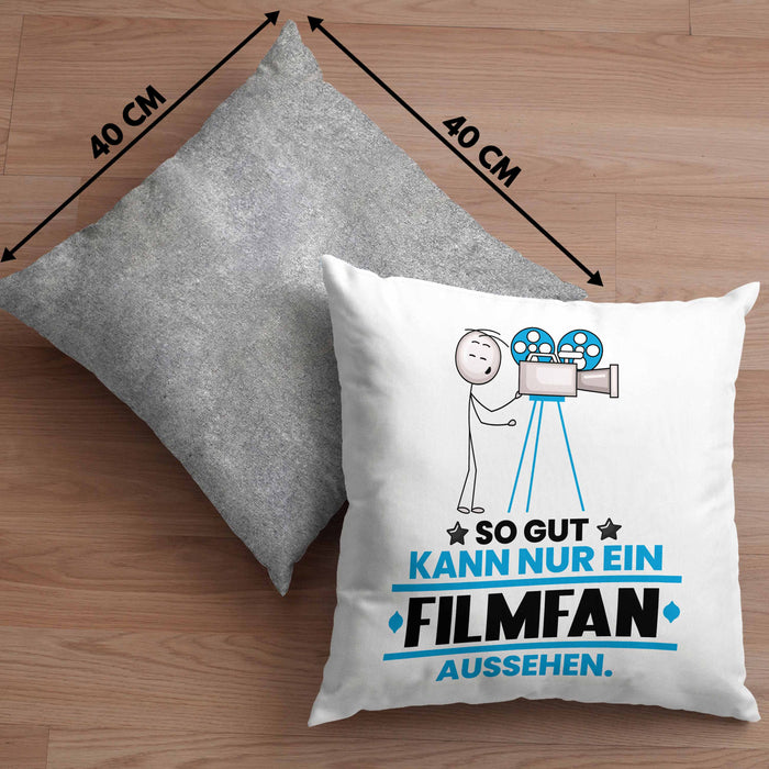 Filmfan Geschenk Kissen mit Füllung 40x40 So Gut Kann Nur Ein Filmfan Aussehen Geschenkidee (Grau) Grau Trendation