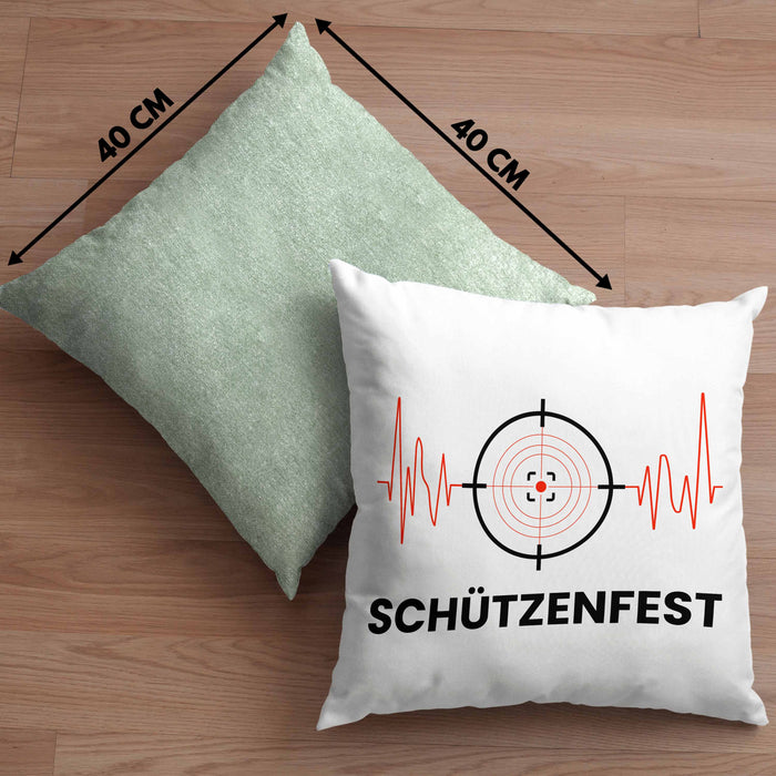 Schützenfest Kissen mit Füllung 40x40 Geschenk Schütze Sportschütze Geschenkidee (Grau) Grün Trendation