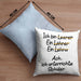 Lehrer Kissen mit Füllung 40x40 Geschenk mit Spruch Lehrer Geschenkidee Lustig Sprüche (Grau) Blau Trendation