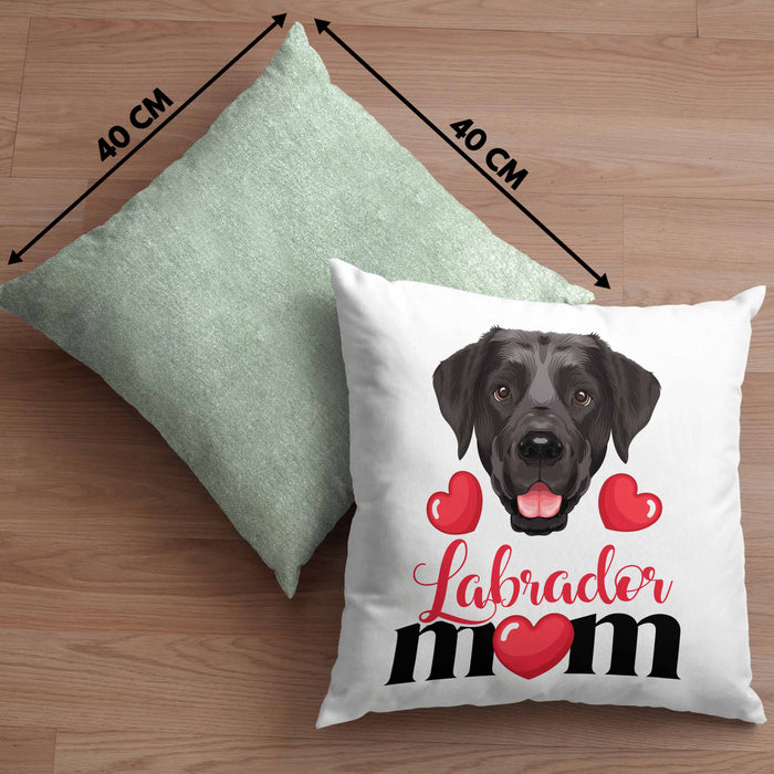 Labrador Besitzer Mom Mama Kissen mit Füllung 40x40 Geschenk Lustiger Spruch Geschenkidee Labrador Besitzerin (Grau) Grün Trendation