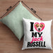 Jack Russell Besitzerin Kissen mit Füllung 40x40 Geschenk Lustiger Spruch Geschenkidee I Love My Jack Russell (Grau) Grün Trendation