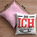 Du Ich Läuft Kissen mit Füllung 40x40 Geschenk Beste Freundin Paare Geschenkidee Liebe Paar (Grau) Rosa Trendation