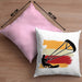 Kitesurfing Kissen mit Füllung 40x40 Geschenk für Kitesurfer Geschenkidee Bunte Grafik (Grau) Rosa Trendation