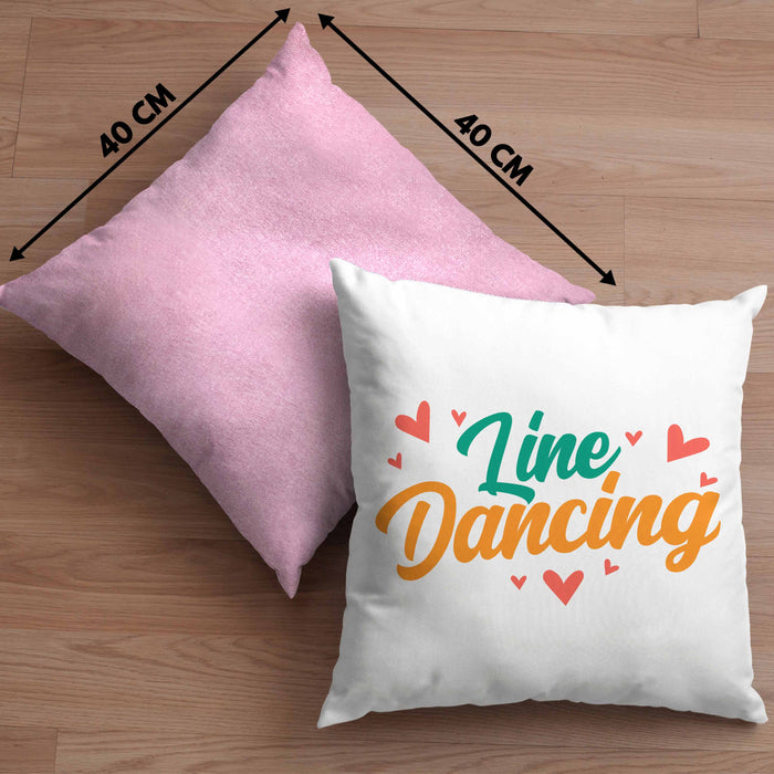 Lustige Line Dance Kissen mit Füllung 40x40 - Tolles Geschenk für Line Dance Enthusiasten "Line Dancing" (Grau) Rosa Trendation