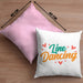 Lustige Line Dance Kissen mit Füllung 40x40 - Tolles Geschenk für Line Dance Enthusiasten "Line Dancing" (Grau) Rosa Trendation