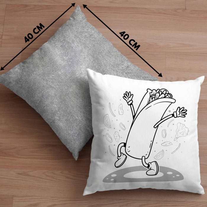 Burrito Geschenk Kissen mit Füllung 40x40 (Grau) Grau Trendation