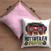 Rottweiler Papa Besitzer Kissen mit Füllung 40x40 Geschenk Lustiger Spruch Geschenkidee Rottweiler Liebhaber (Grau) Rosa Trendation