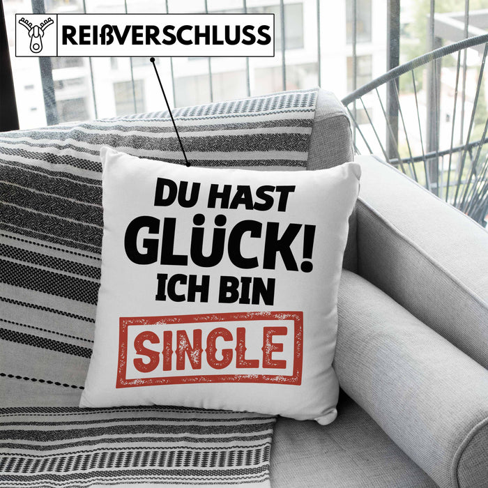 Single Solo Kissen mit Füllung 40x40 Geschenk Kollege Geschenkidee (Grau) Blau Trendation