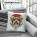 Yorkie Besitzer Kissen mit Füllung 40x40 Geschenk Lustiger Spruch Geschenkidee Yorkie Mama Papa (Grau) Blau Trendation