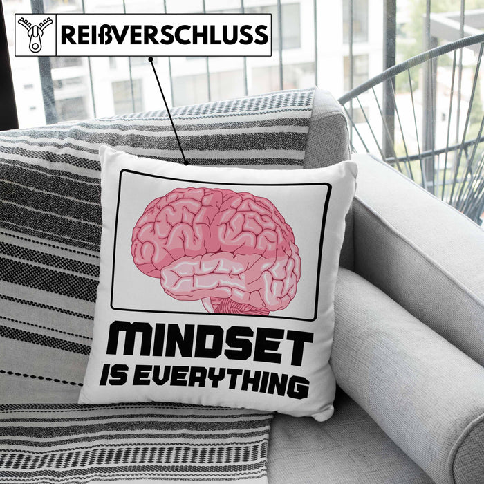 Entrepreneur Kissen mit Füllung 40x40 Entrepreneurship Geschenk Spruch Motivation Idee Mindset (Grau) Grün Trendation