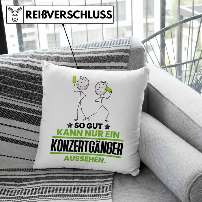 Konzertgänger Geschenk Kissen mit Füllung 40x40 So Gut Kann Nur Ein Konzertgänger Aussehen Geschenkidee (Grau) Blau Trendation