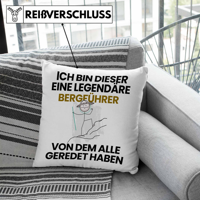 Bergführer Geschenk Kissen mit Füllung 40x40 Lustige Geschenkidee Geburtstag für Bergführer Ich Bin Dieser Legendäre Bergführer Von Dem Alle Geredet Haben (Grau) Blau Trendation