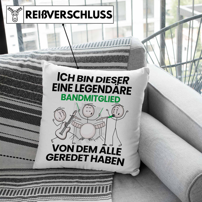 Bandmitglied Geschenk Kissen mit Füllung 40x40 Lustige Geschenkidee Geburtstag für Bandmitglied Ich Bin Dieser Legendäre Bandmitglied Von Dem Alle Geredet Haben (Grau) Blau Trendation