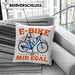 Lustige Kissen mit Füllung 40x40 E-Bike Fans Geschenk E-Bike Sprüche Geschenkidee (Grau) Blau Trendation