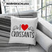 Kissen mit Füllung 40x40 "I Love Croissants" Lustiges Geschenk für Croissant-Liebhaber Frankreich (Grau) Grau Trendation