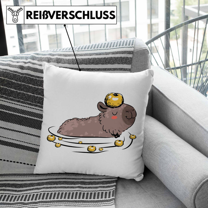 Kissen mit Füllung 40x40 mit Capybara-Motiv Geschenk für Capybara Liebhaber (Grau) Grau Trendation