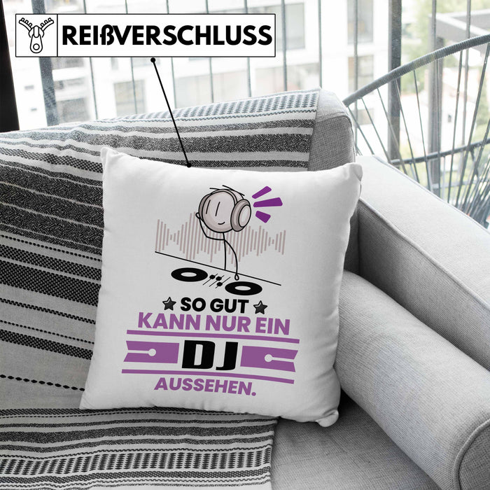 DJ Geschenk Kissen mit Füllung 40x40 So Gut Kann Nur Ein DJ Aussehen Geschenkidee (Grau) Blau Trendation