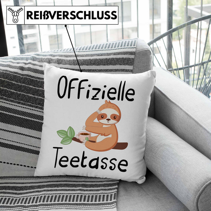 Offizielle TeeKissen mit Füllung 40x40 Geschenk Teetrinker Geschenkidee Tee-Kissen mit Füllung 40x40 (Grau) Grün Trendation