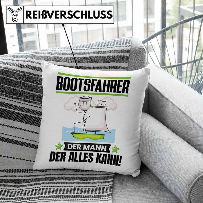 Bootsfahrer Kissen mit Füllung 40x40 Geschenk für Bootsfahrer Der Mann Der Alles Kann Geschenkidee zum Geburtstag (Grau) Rosa Trendation