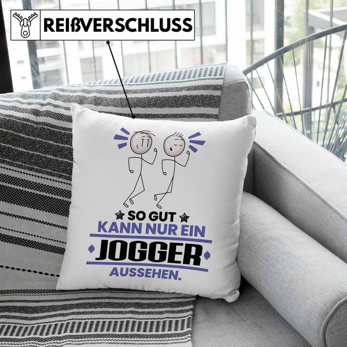Jogger Geschenk Kissen mit Füllung 40x40 So Gut Kann Nur Ein Jogger Aussehen Geschenkidee (Grau) Grün Trendation