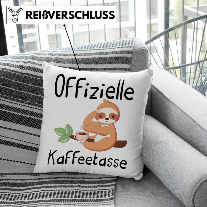 Offizielle Geschenk Kaffeetrinker Geschenkidee Kaffee-Kissen mit Füllung 40x40 (Grau) Grau Trendation