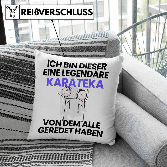 Karateka Geschenk Kissen mit Füllung 40x40 Lustige Geschenkidee Geburtstag für Karateka Ich Bin Dieser Legendäre Karateka Von Dem Alle Geredet Haben (Grau) Blau Trendation
