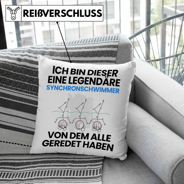 Synchronschwimmer Geschenk Kissen mit Füllung 40x40 Lustige Geschenkidee Geburtstag für Synchronschwimmer Ich Bin Dieser Legendäre Synchronschwimmer Von Dem Alle Geredet Haben (Grau) Rosa Trendation