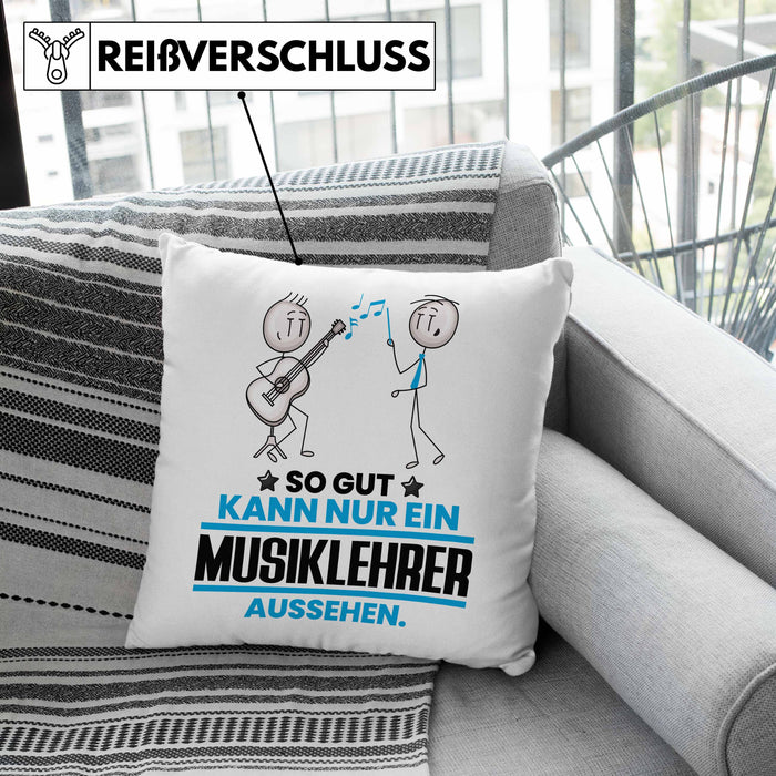 Musiklehrer Geschenk Kissen mit Füllung 40x40 So Gut Kann Nur Ein Musiklehrer Aussehen Geschenkidee (Grau) Grau Trendation