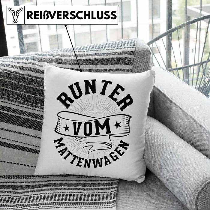 Sport-Lehrer Kissen mit Füllung 40x40 Geschenk Runter Vom Mattenwagen Geschenkidee (Grau) Blau Trendation