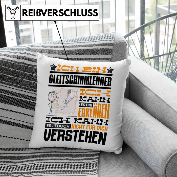 Gleitschirmlehrer Geschenk Kaffee-Kissen mit Füllung 40x40 Geschenkidee für Gleitschirmlehrer Ich Bin Gleitschirmlehrer Ich Kann Es Dir Erklären Jedoch Nicht Für Dich Verstehen Spruch Lustig (Grau) Grau Trendation