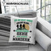 Wandern Geschenk Kissen mit Füllung 40x40 Ich Bin Nicht immer Schlecht Gelaunt Wandern Berge (Grau) Blau Trendation